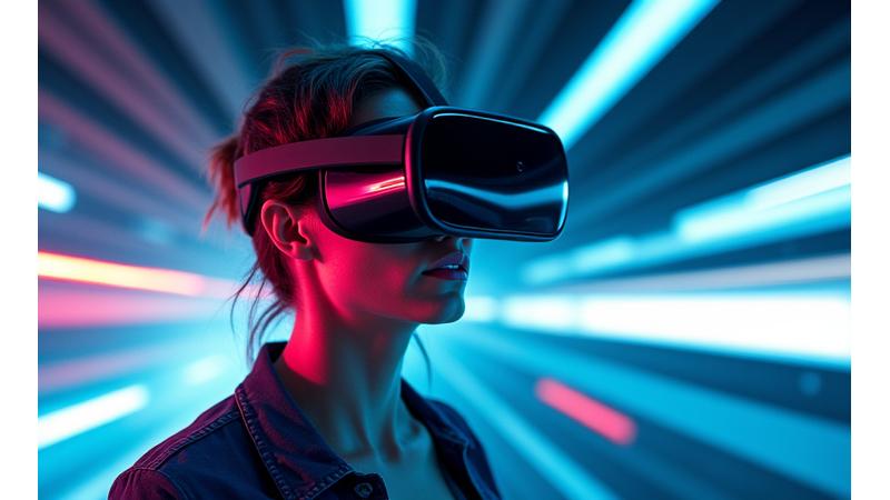 Person using VR headset in Aetherial Drift