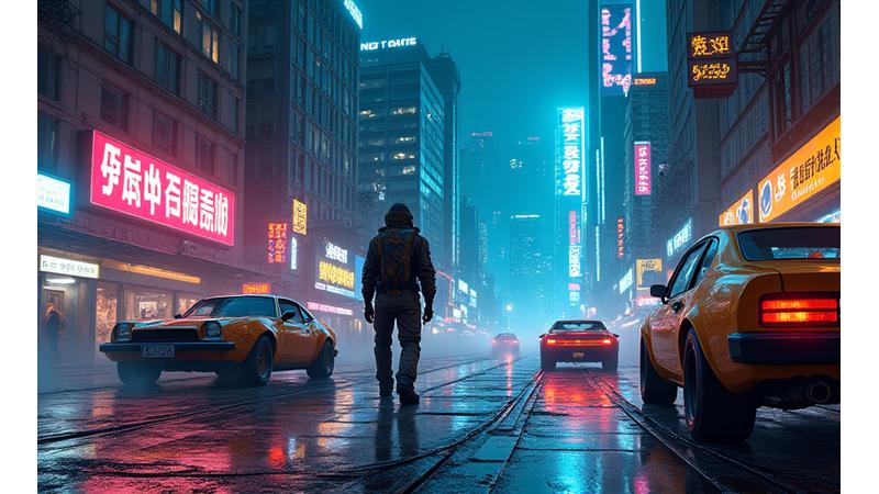 Cyber Syntax game art, cyberpunk style